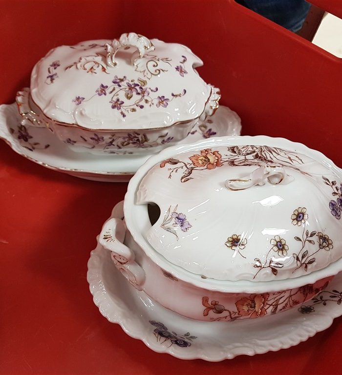 Beilagenschale oval mit Untere und Deckel "Vintage"