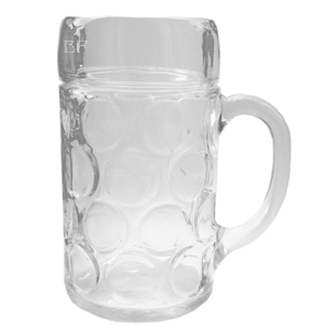 Maßkrug 1,0 l Glaskrug, ohne Logo