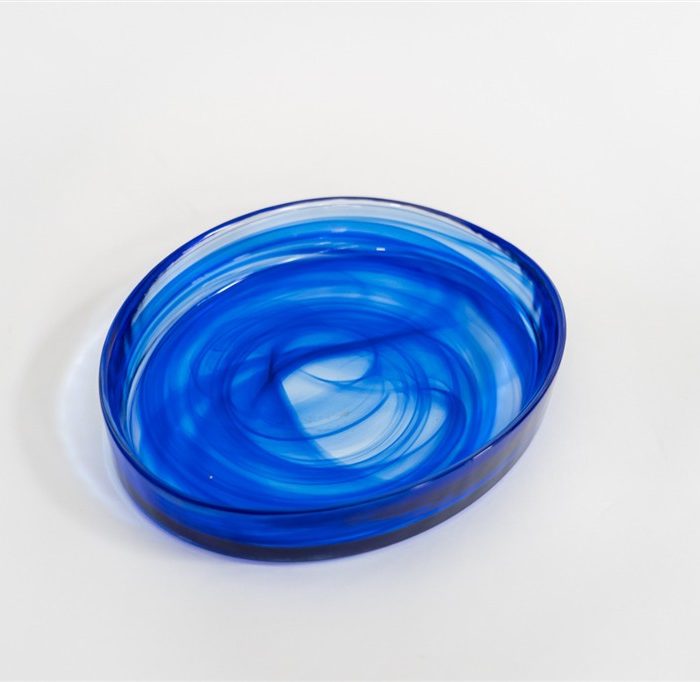Platte oval 21 x 16,5 x 3,5 cm "Smoke bue"