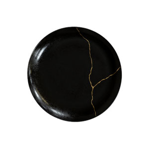 Teller flach 21 cm "Karbon Kintsugi"