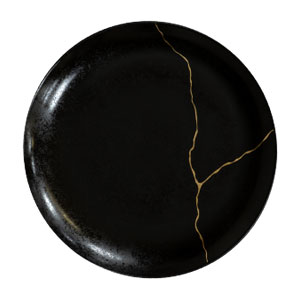 Teller flach 27 cm "Karbon Kintsugi"