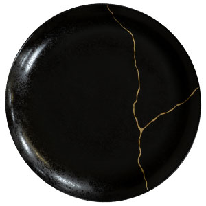 Teller flach 31 cm "Karbon Kintsugi"