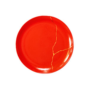 Teller flach 21 cm "Coral Kintsugi"