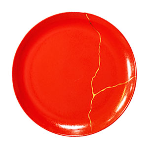 Teller flach 27 cm "Coral Kintsugi"