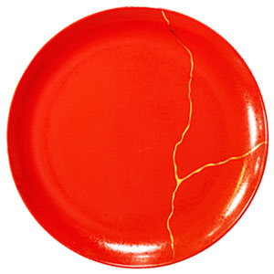 Teller flach 31 cm "Coral Kintsugi"