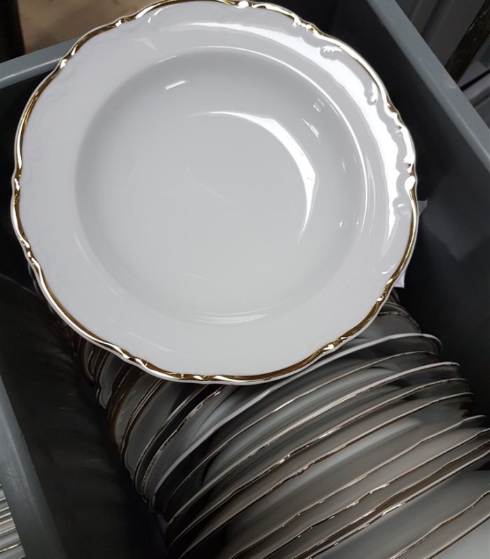 Suppenteller mit Goldrand "Vintage"