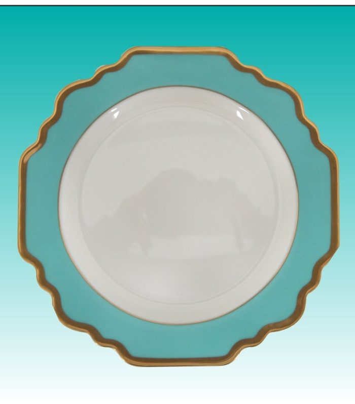 Teller flach 27cm "Sunflower türkis"