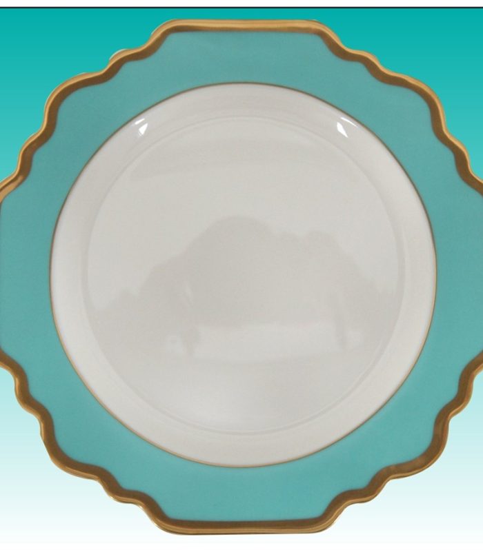 Teller flach 32cm "Sunflower türkis"