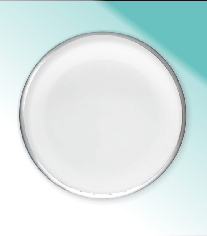 Dessertteller Glas 21cm  "Atlas silber"