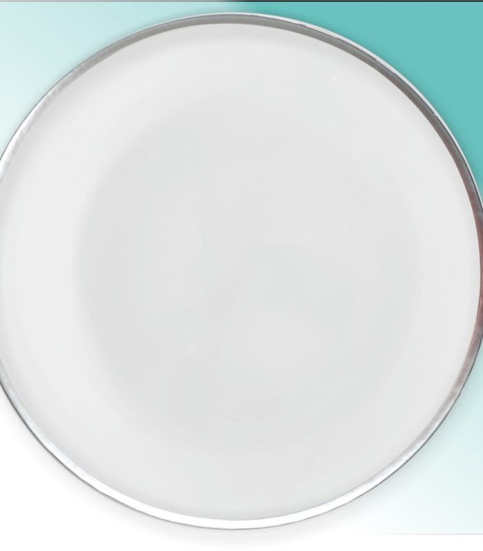 Platzteller Glas 32,5cm "Atlas silber"