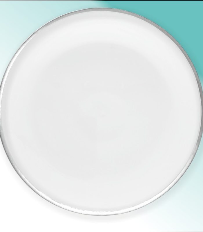 Speiseteller Glas 28 cm  "Atlas silber"