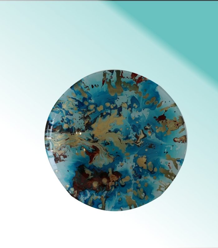 Teller hand painted 21 cm "Atlas gold blue"