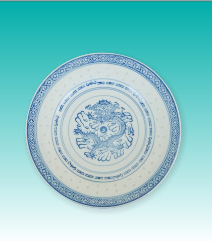 Chinateller 20 cm blau/ weiß