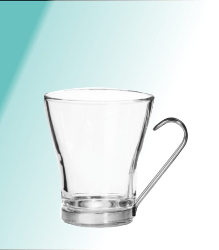 Glastasse mit Metallgriff 0,15 l