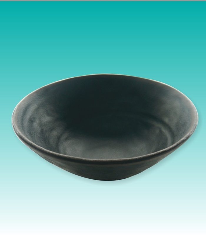 Schale Melamine schwarz mit braunem Rand 1,2 Liter