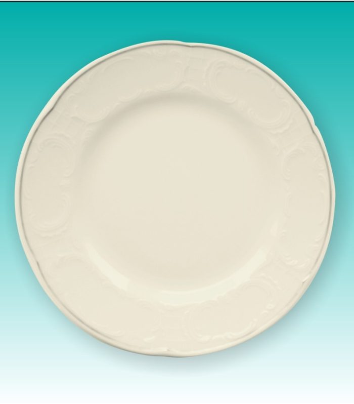 Teller flach 24,5 cm creme mit Goldrand "Salzburg"