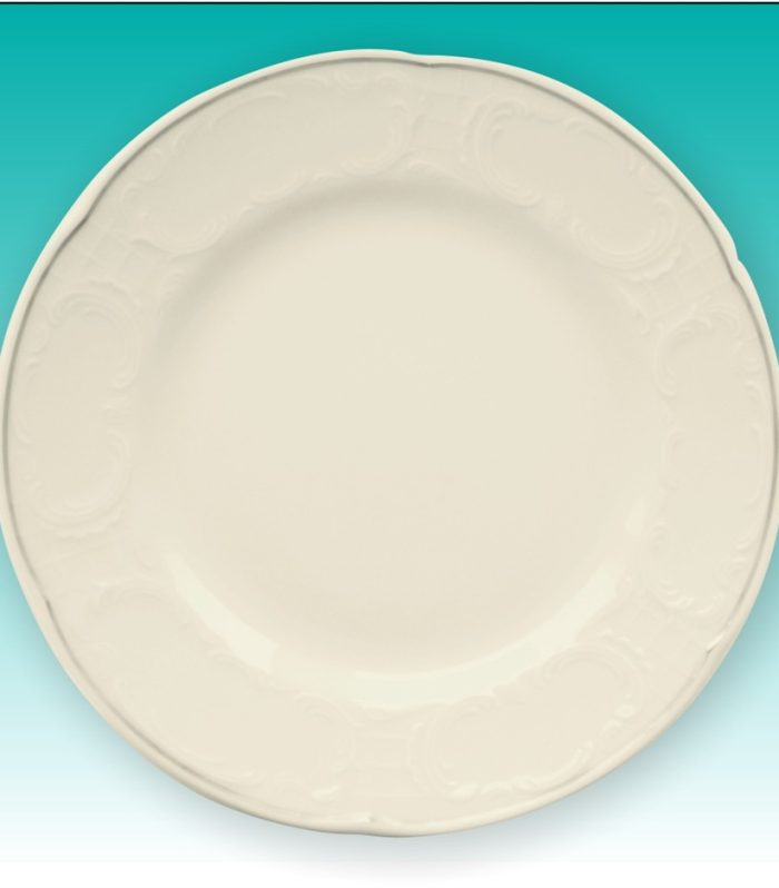 Teller flach 27 cm creme mit Goldrand  "Salzburg"