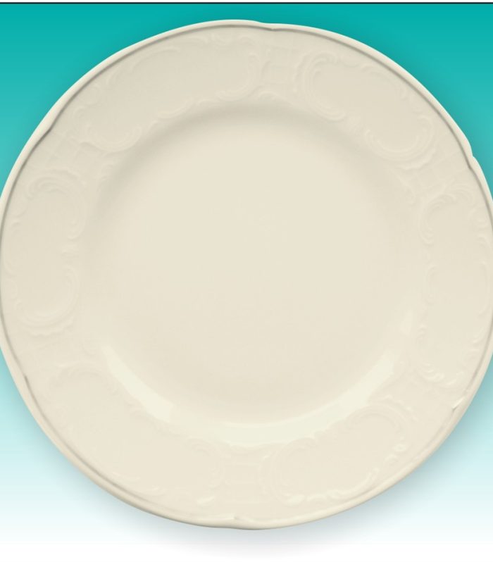 Teller flach 30,5 cm creme mit Goldrand "Salzburg"
