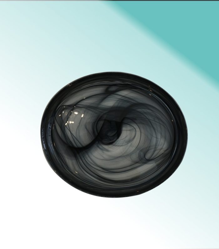 Platte oval 15 x 12,5 x 2 cm "Smoke black"